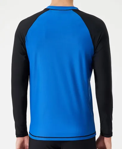 Vista 2 de YOVVI Camisetas de natación para hombre, protección contra erupciones UPF 50+, manga larga y corta, protección solar UV, camisas de verano