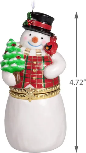 Vista 5 de Hallmark Keepsake Navidad 2019 Año Fechado Limoges Adorno de muñeco de nieve, porcelana