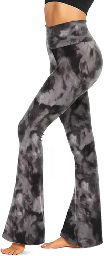 Vista 61 de TNNZEET Leggings acampanados negros para mujer, pantalones de yoga cruzados con bolsillos, corte de bota, leggings acampanados