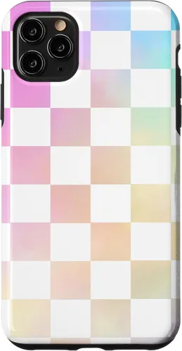 Vista 13 de Pastel Rainbow Checkerboard Checker Checked Pattern Case for iPhone 17