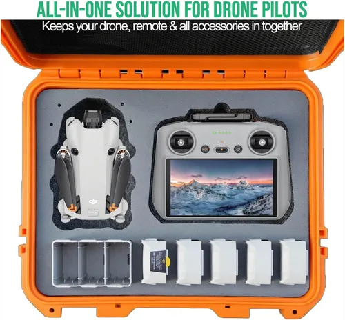 Vista 7 de INNVO - Funda rígida impermeable para DJI Mini 3 y Mini 4 Pro Fly More
