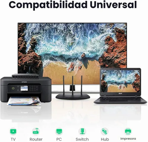 Vista 4 de UGREEN Acoplador Ethernet de 1000 Mbps, paquete de 10, extensión de larga