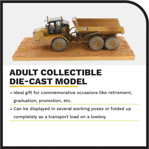 Vista 3 de Diecast Masters Camión volquete articulado Caterpillar 745 Escala 1:50 Camiones Cat Series Weathered y equipo de construcción Modelo 85704