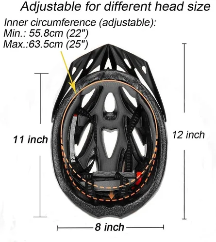 Vista 5 de UPANBIKE Casco de bicicleta para adultos - Protección de seguridad ajustable de una pieza para bicicletas de montaña y de ruta