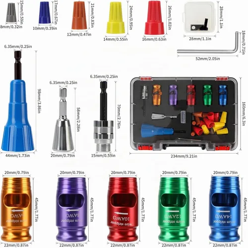 Vista 5 de Pelacables y herramienta Twister para taladro, 8 en 1, 6-14 AWG