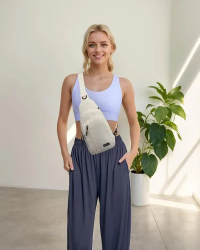 Vista 2 de Seoky Rop Bolso bandolera pequeño para hombres y mujeres, una correa para el hombro, bolsa cruzada para el cuerpo, mochila para viajes