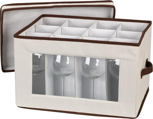 Vista 8 de Household Essentials baúl de almacenamiento de vajilla para platillos