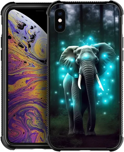 Vista 42 de CARLOCA Funda compatible con iPhone Xs, diseño gráfico a prueba de golpes, antiarañazos, protección contra caídas para iPhone X/XS Familia de jirafa
