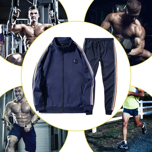 Vista 7 de AOTORR Conjunto deportivo de 2 piezas para hombre, conjunto deportivo de manga larga