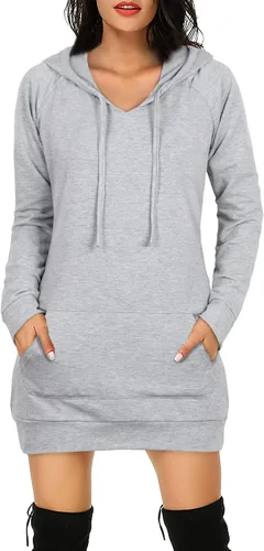 Vista 2 de BEPEI Sudadera de manga larga con capucha para mujer con bolsillos