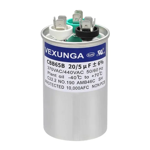 Vista 90 de VEXUNGA Capacitor Dual de Arranque Redondo A/C de 50/5 uF 50+5 MFD 370VAC o 440VAC CBB65 CBB65B Capacitores de Aire Acondicionado para Motor