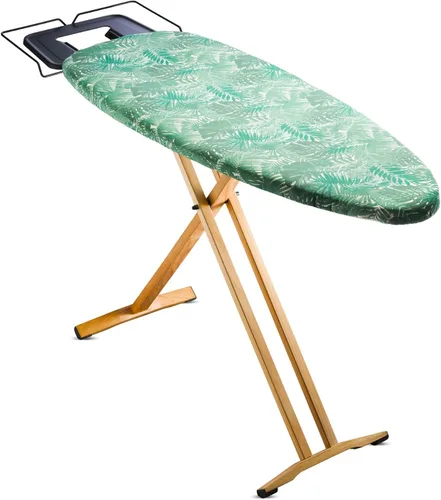 Vista 11 de Bartnelli Pro Luxury - Tabla de planchar extra ancha de 51x19 pulgadas con soporte para plancha de vapor resistente, ruedas para fácil