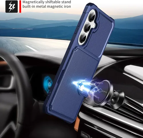 Vista 62 de Funda para Samsung Galaxy S21 Ultra con tarjetero, compatible con soporte magnético para automóvil, resistente a los golpes, resistente, suave, TPU
