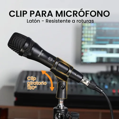 Vista 9 de OneOdio Micrófono dinámico con cable ON55 para cantar, cable XLR de 16.4