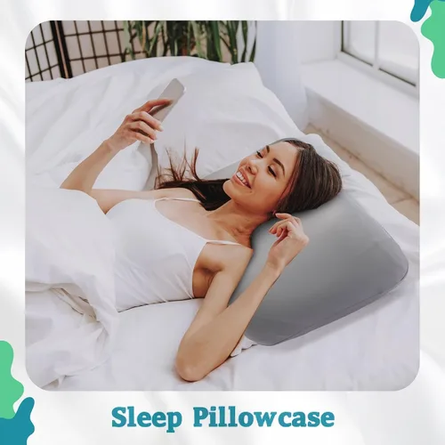 Vista 3 de Mindsoft Funda de almohada cervical para dormir refrescante (solo funda de almohada), funda de almohada fría transpirable para personas que duermen