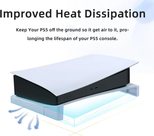 Vista 4 de Mcbazel Soporte horizontal para PS5, accesorios de soporte base compatibles con Playstation 5 Disc y ediciones digitales, grisblanco