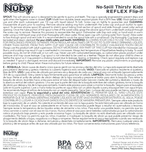 Vista 7 de Nuby Botella de agua impresa Flip-it Reflex con botón para llevar con boquilla suave, 12 onzas, más de 18 meses, 1 paquete, recibirás uno