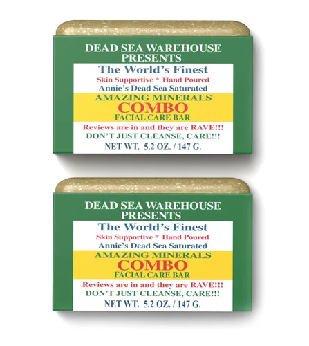 Vista 9 de Dead Sea Warehouse - Barra de cuidado facial COMBO del Mar Muerto - Jabón facial para mujeres y hombres - Jabón clarificante de barro y sal del Mar