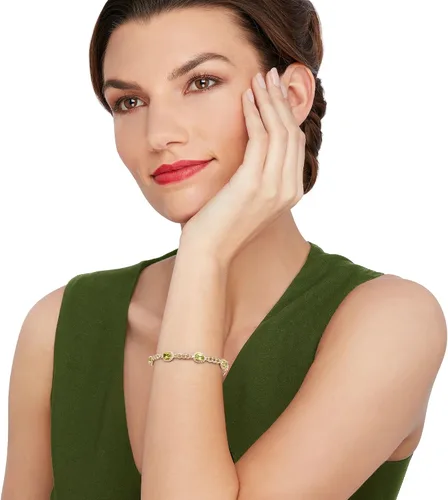 Vista 2 de Ross-Simons 5.00 ct. t.w. Peridot Link Bracelet in 18kt Gold Over Sterling Silver