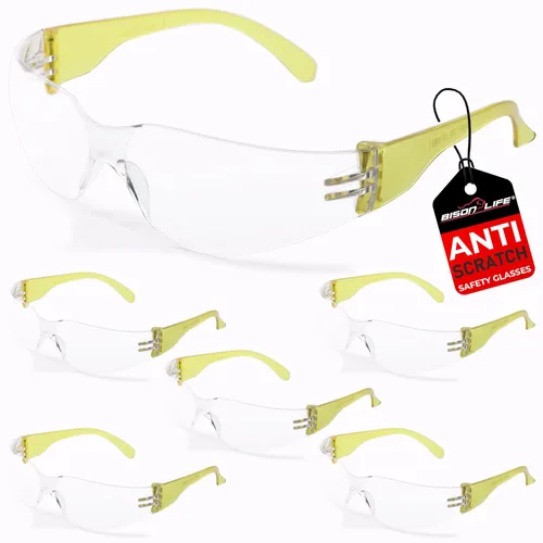 Vista 5 de BISON LIFE Gafas de seguridad surtidas para hombres y mujeres ANSI Z87.1