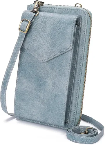 Vista 14 de SENDEFN Bolso cruzado pequeño para teléfono celular para mujer, de cuero, con múltiples ranuras para tarjetas A01-negro