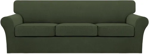 Vista 122 de Turquoize 2 fundas para sillas de sala de estar, funda de sofá con fundas de cojín individuales, funda de muebles para sillas (silla, beige biscotti)