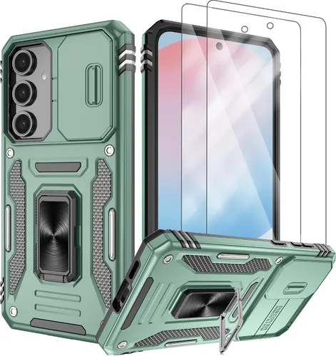 Vista 26 de Atump Funda para Motorola Moto G Play 2024 (4G) con [paquete de 2] protector de pantalla HD y cubierta para cámara deslizante, soporte de anillo