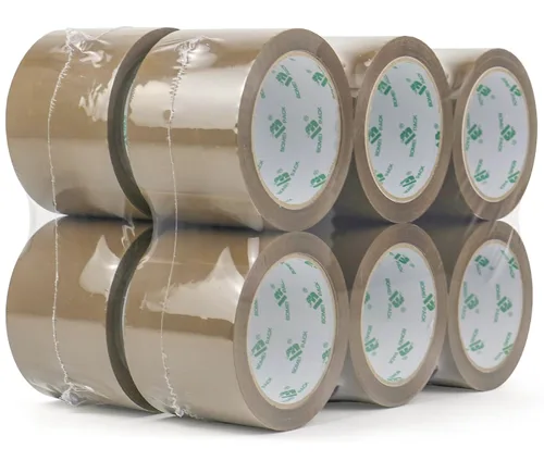 Vista 12 de BOMEI PACK Cinta de embalaje marrón de 3 pulgadas, 6 rollos de repuesto de cinta de embalaje ancha para mudanza, envío y almacenamiento, 2.4 mil x