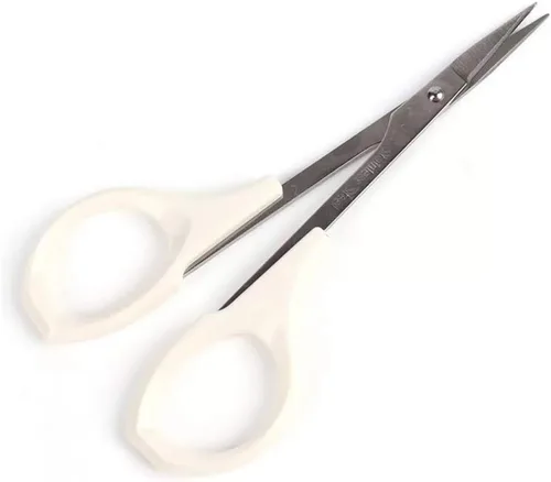 Vista 6 de Tijeras de 4 pulgadas curvas para manualidades, para cejas, pestañas, extensiones, de acero inoxidable, 1 unidad
