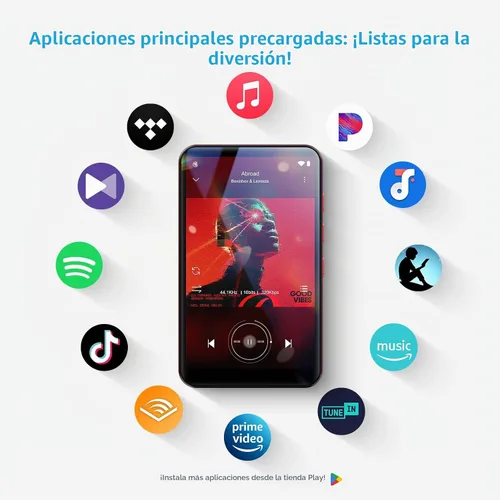 Vista 4 de MECHEN 96GB Reproductor de MP3 MP4 de Alta Capacidad Android, Pantalla Táctil de 4", Bluetooth + WiFi, Altavoz Integrado, Soporta Spotify, Amazon