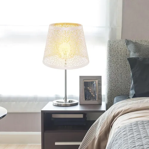 Vista 3 de Pantalla de lámpara de metal, sombra de árbol de hierro, sombra de lámpara E27, clip en la mesa, pantalla hueca, accesorios de luz para lámpara