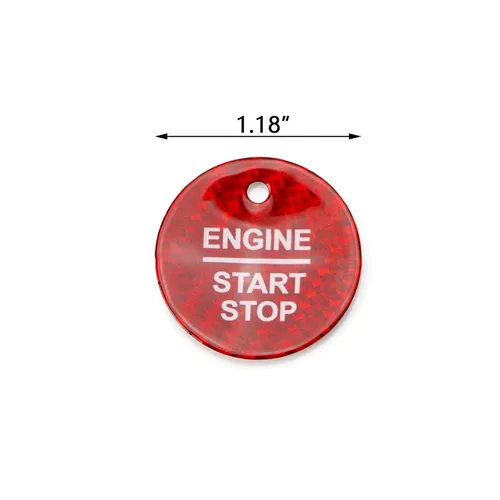 Vista 2 de Xotic Tech - Cubierta de botón de arranque de motor sin llave, de fibra de carbono, color rojo, adhesivo para botón de encendido compatible con Ford