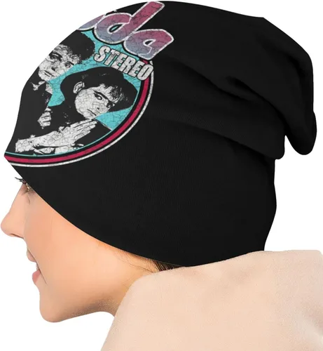 Vista 5 de Soda - Gorro de punto estéreo, cómodo, suave, sin borlas, para otoño, invierno, verano, unisex, color negro, Negro