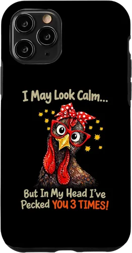 Vista 28 de I May Look Calm But in My Head Ive Pecked You 3 Times Funny Case for iPhone XR
