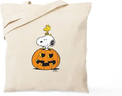 Vista 20 de CafePress Snoopy Un verdadero manjar Bolso de compras reutilizable de lona natural color beige