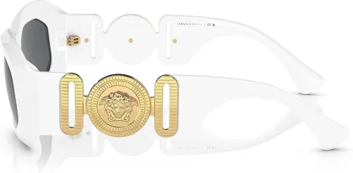 Vista 2 de Versace VE 4425U 314/87 Gafas de sol blancas de plástico irregular con lente gris oscuro de color sólido