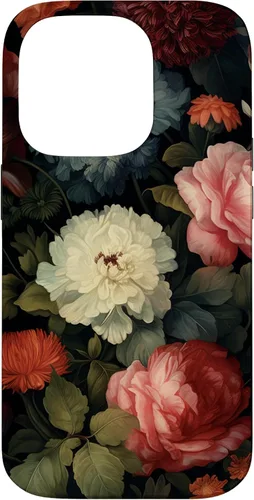 Vista 17 de Vintage Dark Flower Pattern Moody Floral Case for iPhone 16