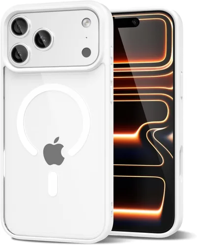 Vista 13 de oakxco Funda magnética transparente compatible con Magsafe, bonita funda delgada y transparente de poliuretano termoplástico no amarillenta, carcasa