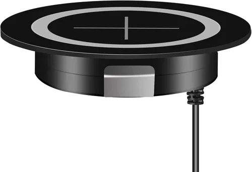 Vista 6 de Cargador inalámbrico de escritorio, JE Make IT Simple Desktop Grommet Power Almohadilla de carga inalámbrica para iPhone 16/15/14/13/12, Samsung