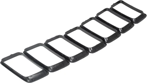 Vista 3 de Insertos de rejilla para parrilla 2014-2018 compatible con Jeep Cherokee Negro Kit de molduras de parrilla Kit de anillos 7 piezas (negro)