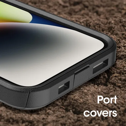 Vista 6 de OtterBox Funda de la serie Commuter para iPhone 14 y iPhone 13 (solamente), color negro, delgada y resistente, apta para bolsillo, con protección