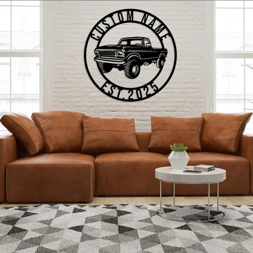 Vista 4 de Letreros metálicos personalizados para automóvil/camión, decoración de pared con nombre personalizado, decoración de garaje, decoración de taller