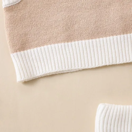 Vista 5 de Ropa para bebé niña, pantalones cortos de punto, traje de verano, camisetas sin mangas, pantalones cortos elásticos, traje de niña recién nacida