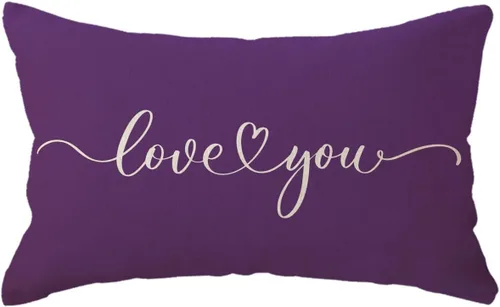 Vista 12 de Love You - Fundas de almohada lumbar para parejas, aniversarios, bodas, compromisos, día de San Valentín, 12 x 20 pulgadas (beige)
