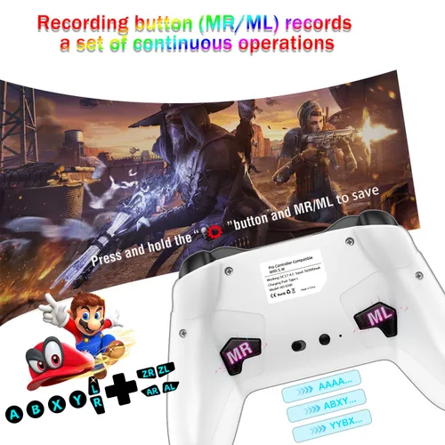 Vista 3 de Bluetooth Controller for iPhoneMobile PhoneSwitchMaciPadAndroidLaptop, Wireless Pro Game Controller for Apple Arcade MFI Games, Remote Gamepad