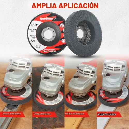 Vista 3 de Paquete de 10 discos de solapa de 600 granos para amoladora angular de 4 1/2 pulgadas, accesorio de amoladora angular, rueda de pulido de acero