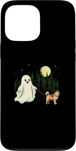 Vista 23 de iPhone 16 Akita Walking Ghost Halloween Funny Kids Costume Case