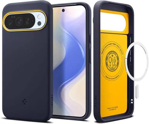 Vista 9 de Spigen para Pixel 9a, Funda Nano Pop MagFit (2025) [Compatible con accesorios MagSafe] - Negro y sésamo (2025)