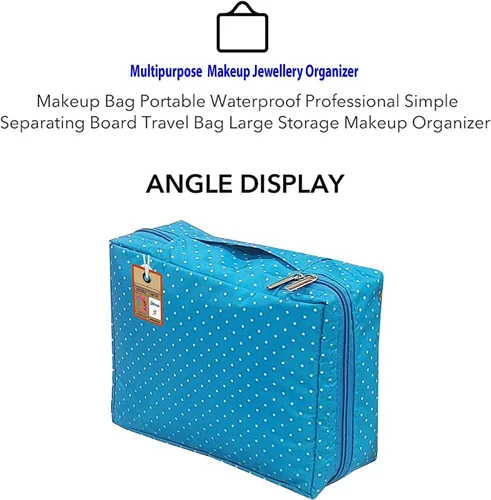 Vista 7 de atorakushon Estuche de viaje para maquillaje, organizador de cosméticos, bolsa de almacenamiento portátil para artistas, bolsa con cremallera