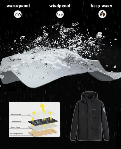 Vista 5 de Conjunto de chaqueta y pantalones de esquí para hombre, traje de nieve impermeable, traje de nieve resistente al viento, traje de esquí de invierno